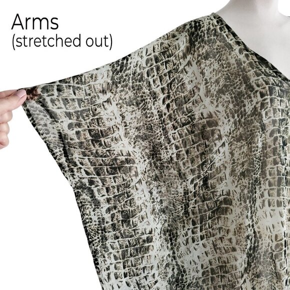Snakeskin Animal Print Kimono Top Sheer Artsy Coverup with Loads of Style! OS - Picture 7 of 16